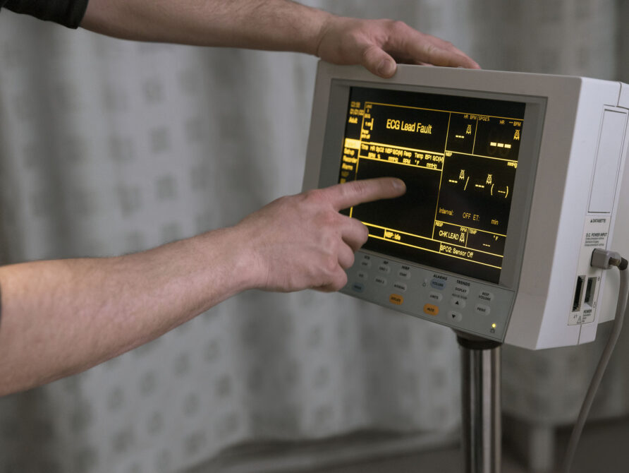 Monitor in hospital room