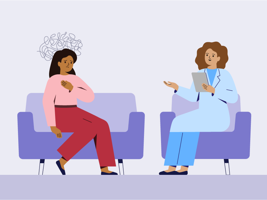 Graphical representation of anxiety screening between patient and doctor/nurse.