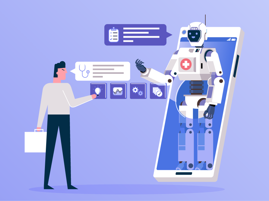 Person using AI on mobile device.