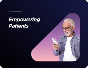 Male looking at EHR on phone