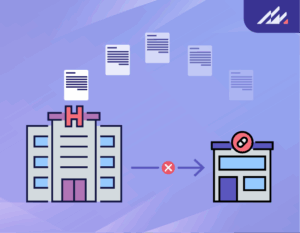 graphic showing documents moving from hospital to pharmacy