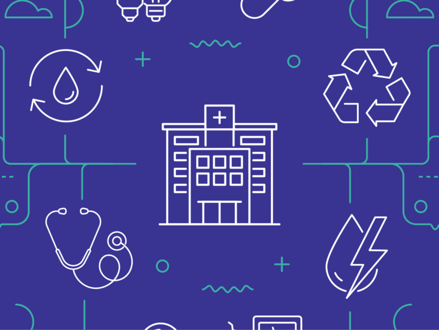 graphic depicting hospital and sustainability
