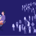 Doctor caring for patient with long line behind them