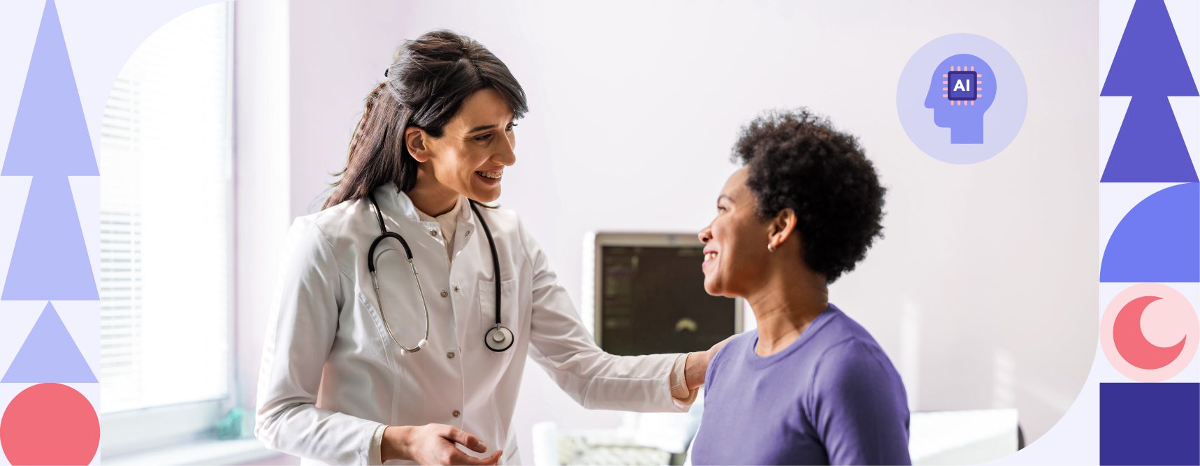 Doctor talking to patient in hospital