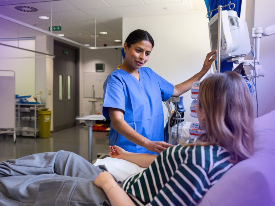 nurse and patient in hospital