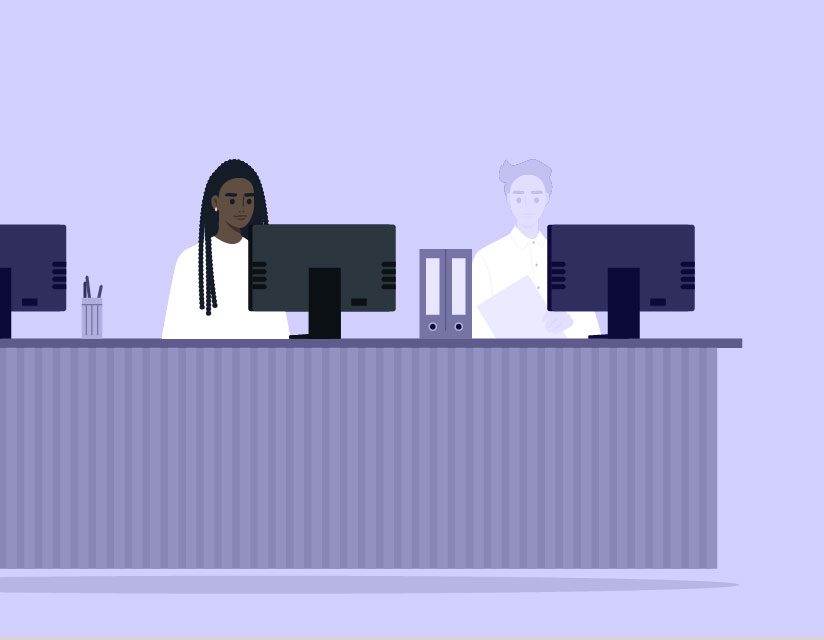 Doctor at computer