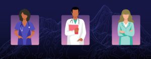 illustration of 3 clinicians