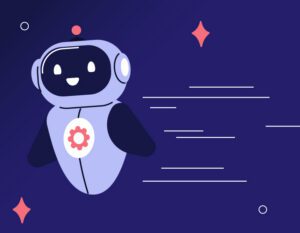 Robot with speed lines behind it