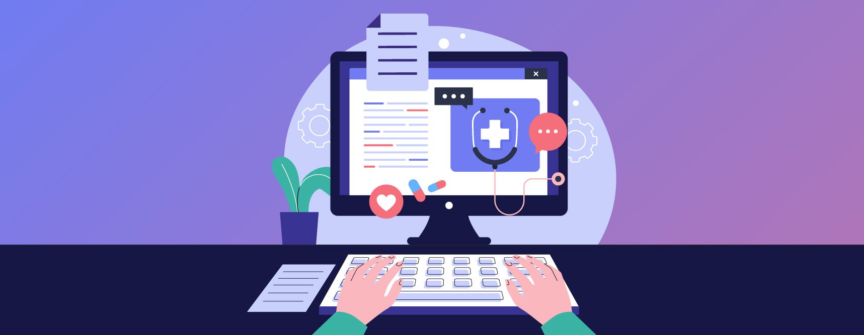 Clinician using EHR on computer