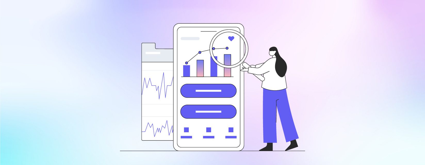 A provider using a mobile device with data insights.