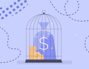 Money inside cage