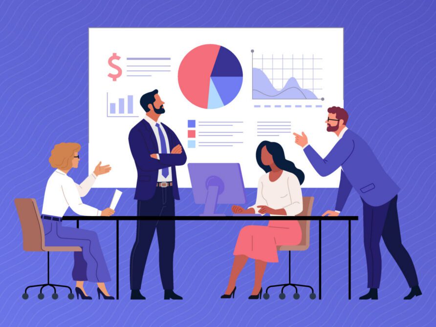 doctors looking at revenue cycle charts